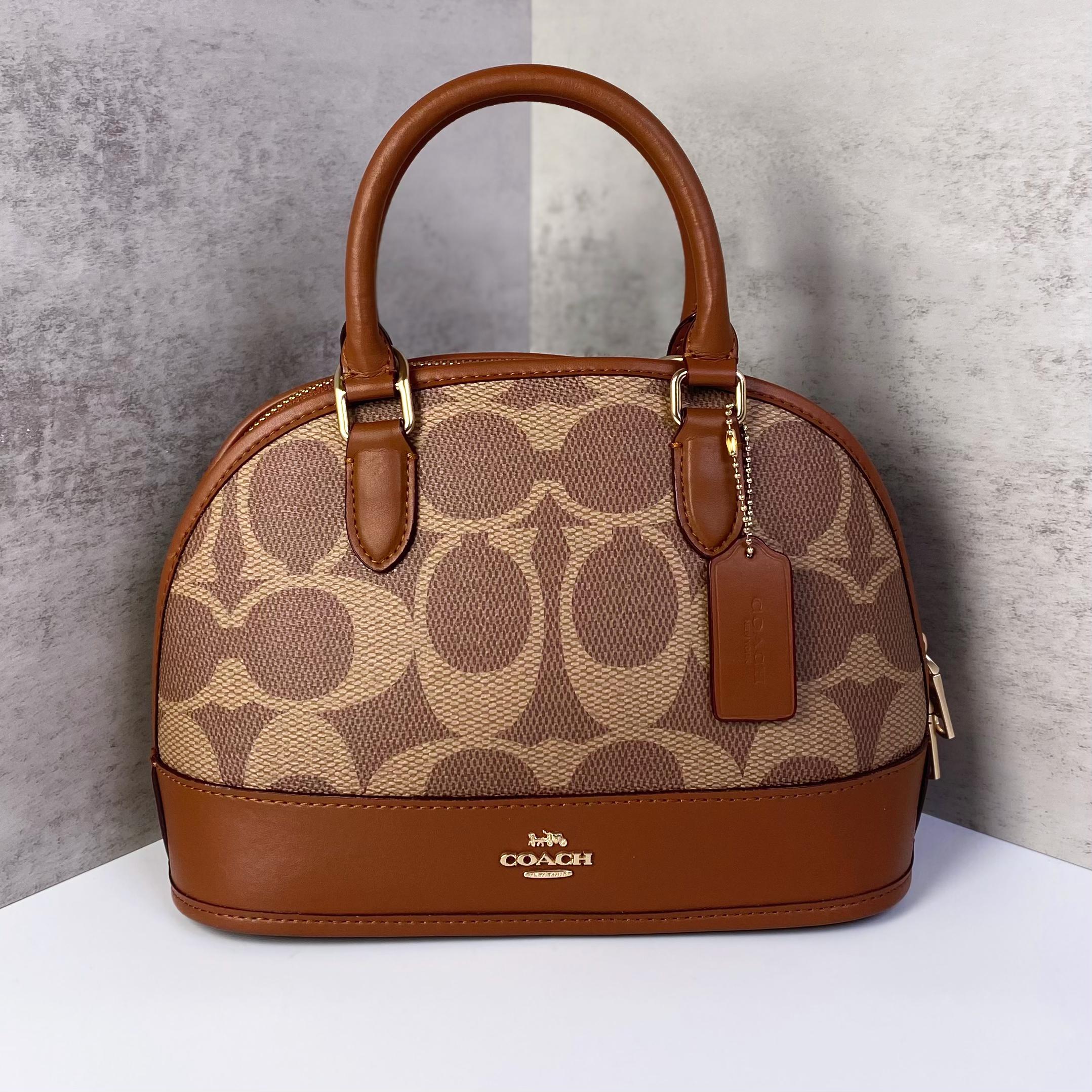 Túi Coach Sabrina Satchel Bag In Signature Canvas DS Brown